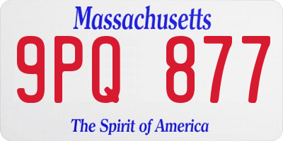 MA license plate 9PQ877