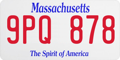 MA license plate 9PQ878