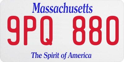 MA license plate 9PQ880