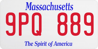 MA license plate 9PQ889