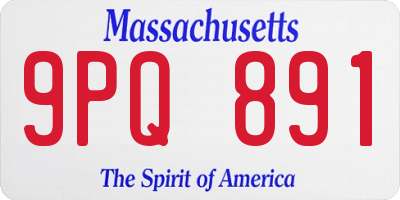 MA license plate 9PQ891