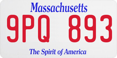 MA license plate 9PQ893