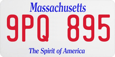 MA license plate 9PQ895