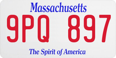 MA license plate 9PQ897
