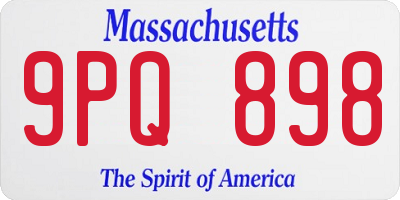 MA license plate 9PQ898