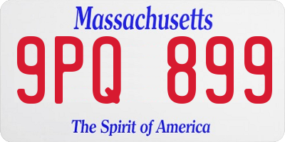 MA license plate 9PQ899