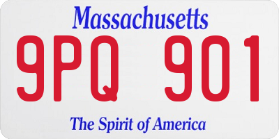 MA license plate 9PQ901