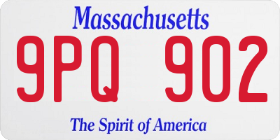 MA license plate 9PQ902