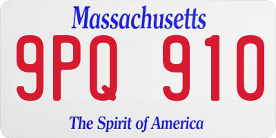 MA license plate 9PQ910