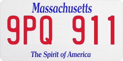 MA license plate 9PQ911