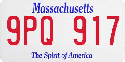 MA license plate 9PQ917