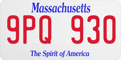 MA license plate 9PQ930