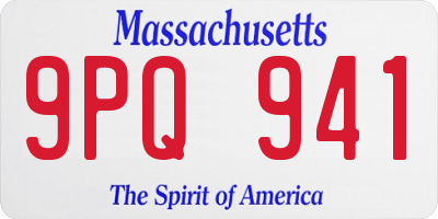MA license plate 9PQ941
