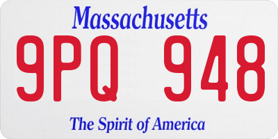MA license plate 9PQ948