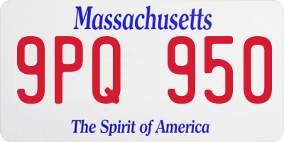 MA license plate 9PQ950