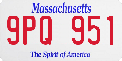 MA license plate 9PQ951