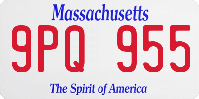 MA license plate 9PQ955