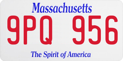 MA license plate 9PQ956