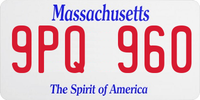 MA license plate 9PQ960