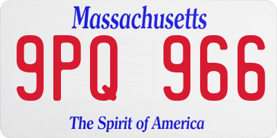 MA license plate 9PQ966