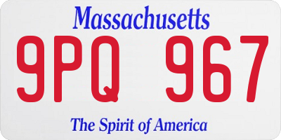 MA license plate 9PQ967