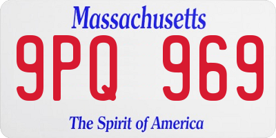 MA license plate 9PQ969