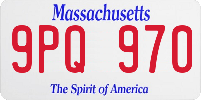 MA license plate 9PQ970