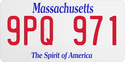 MA license plate 9PQ971