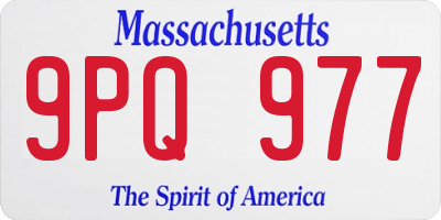 MA license plate 9PQ977