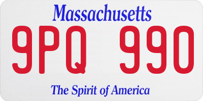 MA license plate 9PQ990