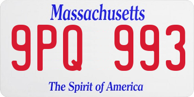 MA license plate 9PQ993
