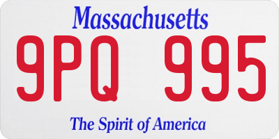 MA license plate 9PQ995