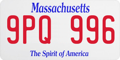 MA license plate 9PQ996