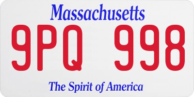 MA license plate 9PQ998