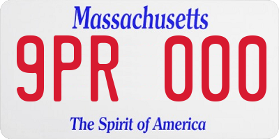 MA license plate 9PR000