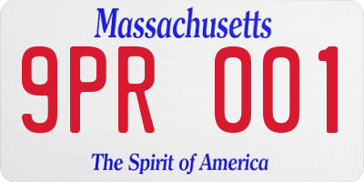 MA license plate 9PR001