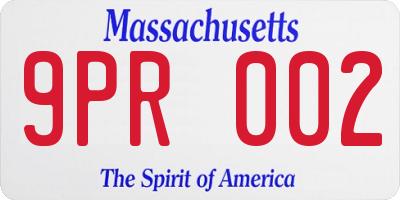 MA license plate 9PR002