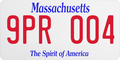 MA license plate 9PR004