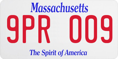 MA license plate 9PR009