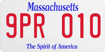 MA license plate 9PR010