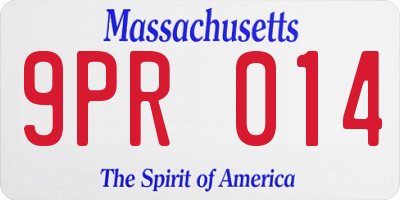MA license plate 9PR014