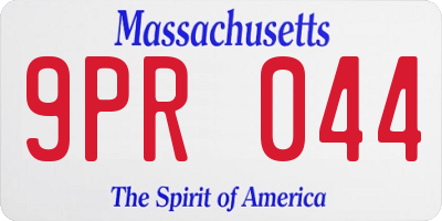 MA license plate 9PR044