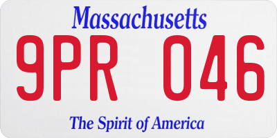 MA license plate 9PR046