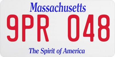 MA license plate 9PR048