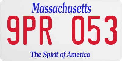 MA license plate 9PR053