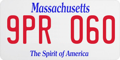 MA license plate 9PR060