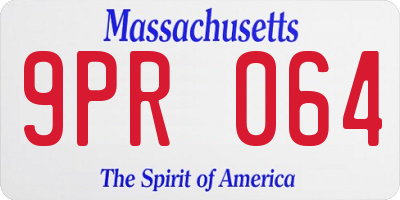 MA license plate 9PR064