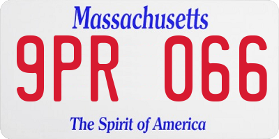 MA license plate 9PR066