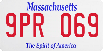 MA license plate 9PR069