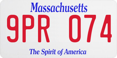 MA license plate 9PR074